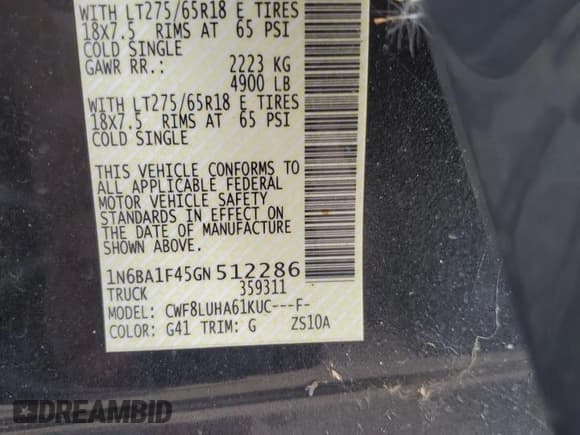 ✅ 2016 Nissan Titan SL • VIN: 1N6BA1F45GN512286 • Lot: 87018685. Wystawiony na Copart z przebiegiem 185 146 mil. Bezpłatny archiwum sprzedaży aukcyjnych z USA i szczegółowy raport historii pojazdu na DreamBid. Zdjęcie 12.