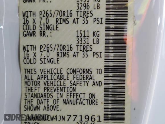 ✅ 2018 Nissan Frontier Pro-4X • VIN: 1N6AD0CW4JN771961 • Lot: 64489185. Listed on Copart with 193,425 mi. Free auction sales archive from the USA and detailed vehicle history report at DreamBid. Image 12.