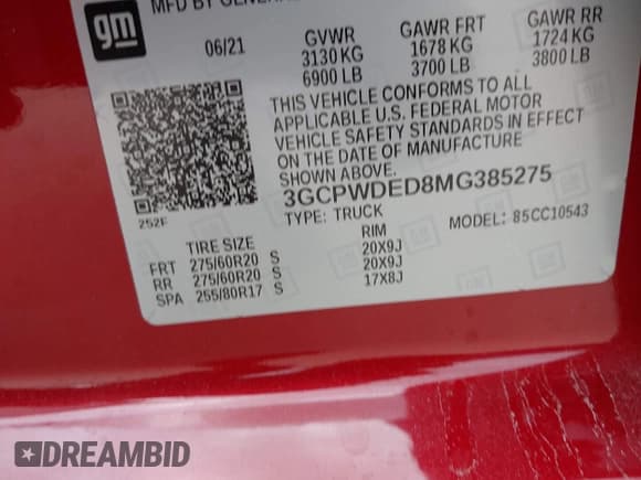 ✅ 2021 Chevrolet Silverado 1500 RST • VIN: 3GCPWDED8MG385275 • Lot: 42116903. Wystawiony na IAAI z przebiegiem 56 682 mil. Bezpłatny archiwum sprzedaży aukcyjnych z USA i szczegółowy raport historii pojazdu na DreamBid. Zdjęcie 9.