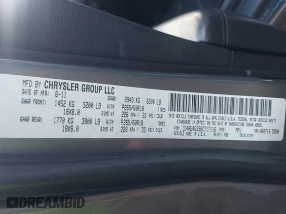 ✅ 2011 Dodge Durango Crew • VIN: 1D4RE4GG9BC717116 • Lot: 43531156. Wystawiony na IAAI z przebiegiem 153 726 mil. Bezpłatny archiwum sprzedaży aukcyjnych z USA i szczegółowy raport historii pojazdu na DreamBid. Zdjęcie 9.