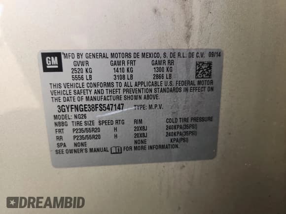 ✅ 2015 Cadillac SRX Premium Collection • VIN: 3GYFNGE38FS547147 • Lot: 70882935. Wystawiony na Copart z przebiegiem 160 153 mil. Bezpłatny archiwum sprzedaży aukcyjnych z USA i szczegółowy raport historii pojazdu na DreamBid. Zdjęcie 13.