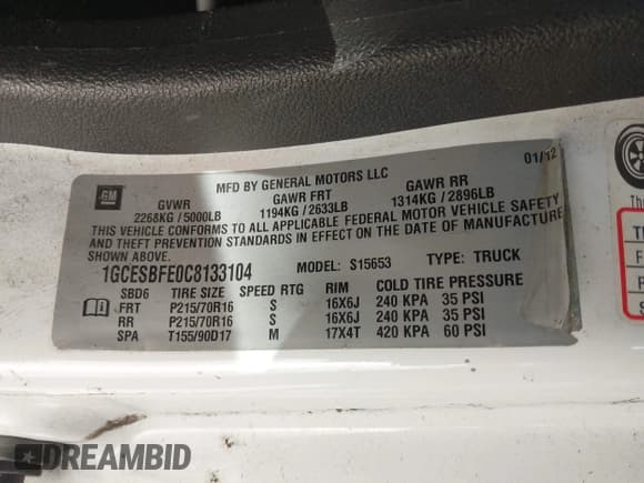 ✅ 2012 Chevrolet Colorado Work Truck • VIN: 1GCESBFE0C8133104 • Лот: 43453752. Опубликован ранее на IAAI с пробегом 215 546 миль. Бесплатный доступ к архиву аукционных продаж из США и подробный отчёт об истории автомобиля на DreamBid. Изображение 9.