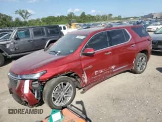 2023 Chevrolet Traverse High Country z VIN 1GNEVNKW9PJ234445, wystawiony jako Copart lot #70689515 z przebiegiem 23 337 mil mil oraz Szkoda całkowita • Salvage title. Historia ofert i sprzedaży dostępna na DreamBid. Obrazek 1.