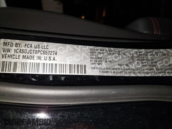 ✅ 2023 Dodge Durango R/T Plus • VIN: 1C4SDJCT8PC657274 • Lot: 85948945. Wystawiony na Copart z przebiegiem 11 158 mil. Bezpłatny archiwum sprzedaży aukcyjnych z USA i szczegółowy raport historii pojazdu na DreamBid. Zdjęcie 13.