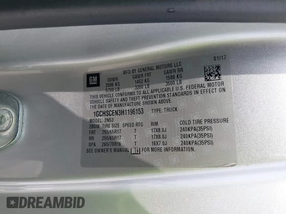 ✅ 2017 Chevrolet Colorado 2WD LT • VIN: 1GCHSCEN3H1196153 • Lot: 41805652. Listed on IAAI with 343,880 mi. Free auction sales archive from the USA and detailed vehicle history report at DreamBid. Image 9.