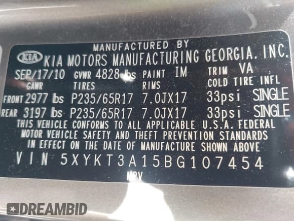 ✅ 2011 Kia Sorento LX • VIN: 5XYKT3A15BG107454 • Lot: 43462947. Wystawiony na IAAI z przebiegiem 115 530 mil. Bezpłatny archiwum sprzedaży aukcyjnych z USA i szczegółowy raport historii pojazdu na DreamBid. Zdjęcie 9.