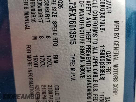 ✅ 2007 Chevrolet Equinox LT • VIN: 2CNDL73FX76013515 • Лот: 84025424. Опубликован ранее на Copart с пробегом 231 897 миль. Бесплатный доступ к архиву аукционных продаж из США и подробный отчёт об истории автомобиля на DreamBid. Изображение 15.