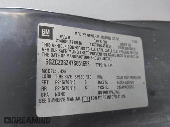✅ 2007 Saturn VUE I4 Hybrid • VIN: 5GZCZ33Z47S851553 • Lot: 41959802. Wystawiony na IAAI z przebiegiem 124 171 mil. Bezpłatny archiwum sprzedaży aukcyjnych z USA i szczegółowy raport historii pojazdu na DreamBid. Zdjęcie 9.