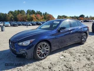 ✅ 2021 Infiniti Q50 Red Sport 400 • VIN: JN1FV7DR5MM880787 • Lot: 87224985. Listed on Copart with 27,395 mi. Free auction sales archive from the USA and detailed vehicle history report at DreamBid. Image 1.