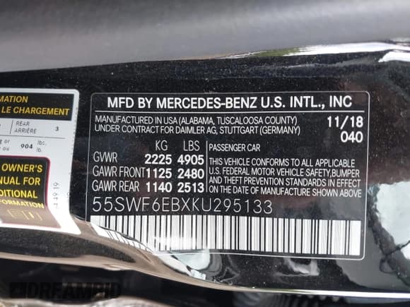 ✅ 2019 Mercedes-Benz C 43 AMG • VIN: 55SWF6EBXKU295133 • Lot: 42220346. Wystawiony na IAAI z przebiegiem 62 586 mil. Bezpłatny archiwum sprzedaży aukcyjnych z USA i szczegółowy raport historii pojazdu na DreamBid. Zdjęcie 9.