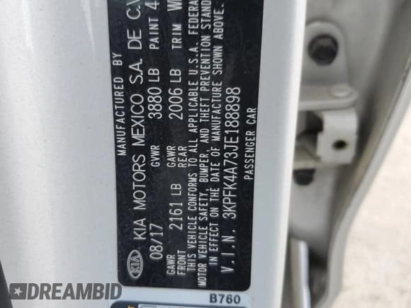 ✅ 2018 Kia Forte LX • VIN: 3KPFK4A73JE188898 • Лот: 86424375. Опубликован ранее на Copart с пробегом 108 732 миль. Бесплатный доступ к архиву аукционных продаж из США и подробный отчёт об истории автомобиля на DreamBid. Изображение 12.