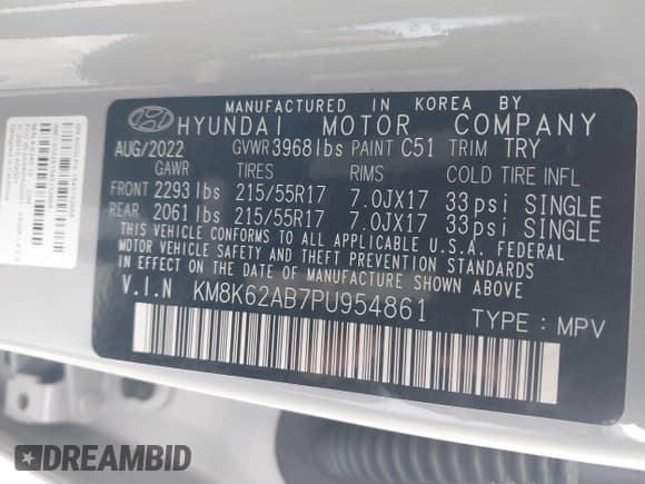 ✅ 2023 Hyundai Kona SEL • VIN: KM8K62AB7PU954861 • Лот: 43056987. Опубликован ранее на IAAI с пробегом 54 093 миль. Бесплатный доступ к архиву аукционных продаж из США и подробный отчёт об истории автомобиля на DreamBid. Изображение 9.