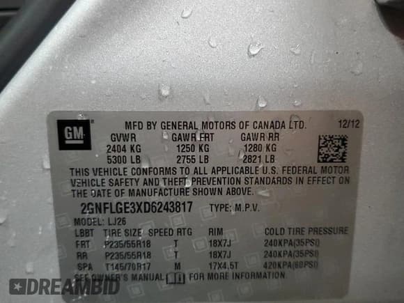✅ 2013 Chevrolet Equinox LTZ • VIN: 2GNFLGE3XD6243817 • Lot: 91624865. Wystawiony na Copart z przebiegiem 129 676 mil. Bezpłatny archiwum sprzedaży aukcyjnych z USA i szczegółowy raport historii pojazdu na DreamBid. Zdjęcie 14.