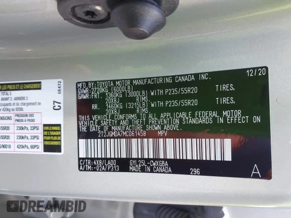 ✅ 2021 Lexus RX 450h • VIN: 2T2JGMDA7MC061458 • Лот: 42355104. Опубликован ранее на IAAI с пробегом 60 593 миль. Бесплатный доступ к архиву аукционных продаж из США и подробный отчёт об истории автомобиля на DreamBid. Изображение 9.