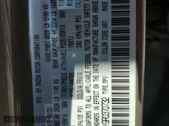 ✅ 2024 Mazda CX-5 Carbon Edition • VIN: JM3KFBAY9R0370732 • Lot: 81018045. Listed on Copart with 11,725 mi. Free auction sales archive from the USA and detailed vehicle history report at DreamBid. Image 14.