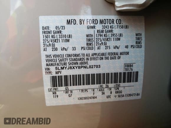 ✅ 2023 Lincoln Aviator Grand Touring • VIN: 5LMYJ8XY8PNL02703 • Лот: 73732604. Опубликован ранее на Copart с пробегом 9 553 миль. Бесплатный доступ к архиву аукционных продаж из США и подробный отчёт об истории автомобиля на DreamBid. Изображение 14.