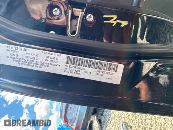 ✅ 2017 Chrysler 300 S Alloy Edition • VIN: 2C3CCABT6HH612734 • Lot: 50622495. Listed on Copart with 75,688 mi. Free auction sales archive from the USA and detailed vehicle history report at DreamBid. Image 15.