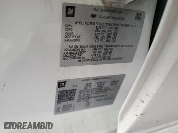 ✅ 2021 GMC Sierra 1500 • VIN: 1GTR9AEF4MZ292415 • Lot: 92424935. Wystawiony na Copart z przebiegiem 118 536 mil. Bezpłatny archiwum sprzedaży aukcyjnych z USA i szczegółowy raport historii pojazdu na DreamBid. Zdjęcie 12.