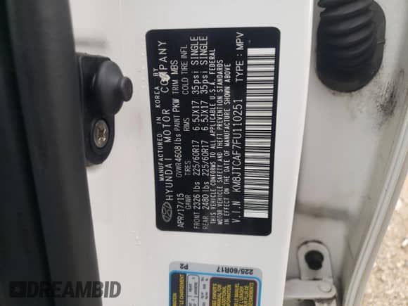 2015 Hyundai Tucson GLS z VIN KM8JTCAF7FU110251, wystawiony jako Copart lot #61952623 z przebiegiem 67 956 mil mil oraz . Historia ofert i sprzedaży dostępna na DreamBid. Obrazek 12.