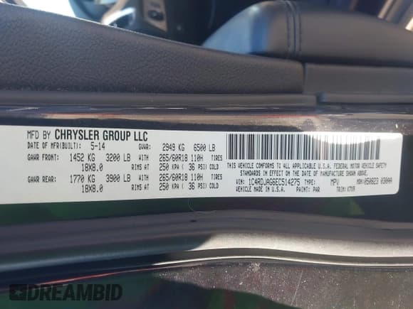 ✅ 2014 Dodge Durango SXT • VIN: 1C4RDJAG6EC514275 • Lot: 43643833. Listed on IAAI with 234,896 mi. Free auction sales archive from the USA and detailed vehicle history report at DreamBid. Image 9.