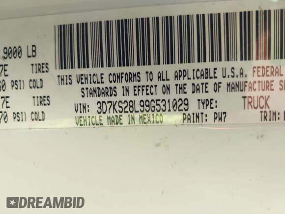 ✅ 2009 Dodge 2500 SLT • VIN: 3D7KS28L99G531029 • Лот: 41515019. Опубликован ранее на IAAI с пробегом 188 644 миль. Бесплатный доступ к архиву аукционных продаж из США и подробный отчёт об истории автомобиля на DreamBid. Изображение 9.