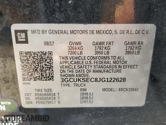 ✅ 2018 Chevrolet Silverado 1500 LTZ • VIN: 3GCUKSEC8JG122628 • Лот: 69600594. Опубликован ранее на Copart с пробегом 139 622 миль. Бесплатный доступ к архиву аукционных продаж из США и подробный отчёт об истории автомобиля на DreamBid. Изображение 12.