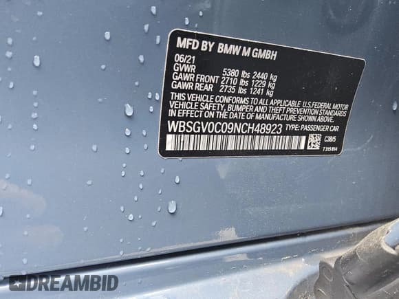 ✅ 2022 BMW M8 Competition • VIN: WBSGV0C09NCH48923 • Lot: 57902905. Wystawiony na Copart z przebiegiem 28 881 mil. Bezpłatny archiwum sprzedaży aukcyjnych z USA i szczegółowy raport historii pojazdu na DreamBid. Zdjęcie 12.