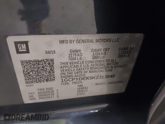 ✅ 2019 Chevrolet Silverado 1500 LT • VIN: 1GCPYDEK5KZ313049 • Lot: 43331946. Wystawiony na IAAI z przebiegiem 117 547 mil. Bezpłatny archiwum sprzedaży aukcyjnych z USA i szczegółowy raport historii pojazdu na DreamBid. Zdjęcie 9.