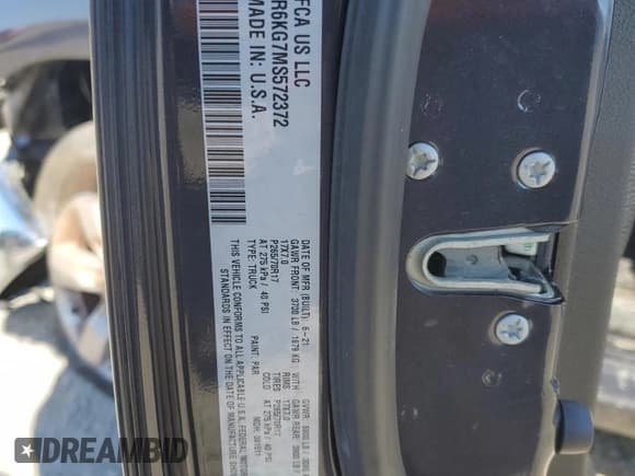 ✅ 2021 Ram 1500 Tradesman • VIN: 1C6RR6KG7MS572372 • Lot: 82136704. Listed on Copart with 49,531 mi. Free auction sales archive from the USA and detailed vehicle history report at DreamBid. Image 14.