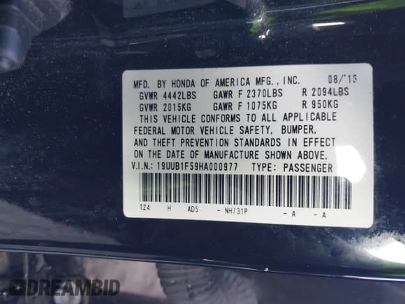 ✅ 2017 Acura TLX Technology • VIN: 19UUB1F59HA000977 • Лот: 43840253. Опубликован ранее на IAAI с пробегом 131 007 миль. Бесплатный доступ к архиву аукционных продаж из США и подробный отчёт об истории автомобиля на DreamBid. Изображение 9.