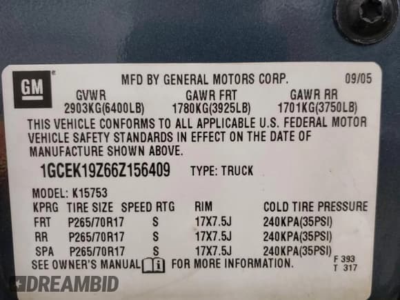 ✅ 2006 Chevrolet Silverado 1500 LT1 • VIN: 1GCEK19Z66Z156409 • Лот: 76081564. Опубликован ранее на Copart с пробегом 115 739 миль. Бесплатный доступ к архиву аукционных продаж из США и подробный отчёт об истории автомобиля на DreamBid. Изображение 12.