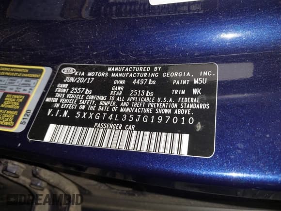 ✅ 2018 Kia Optima LX • VIN: 5XXGT4L35JG197010 • Lot: 43615325. Listed on IAAI with 162,408 mi. Free auction sales archive from the USA and detailed vehicle history report at DreamBid. Image 9.