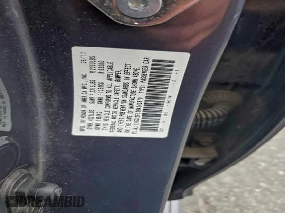 ✅ 2017 Honda Accord Sport SE • VIN: 1HGCR2F13HA242870 • Lot: 92780125. Listed on Copart with Not provided. Free auction sales archive from the USA and detailed vehicle history report at DreamBid. Image 12.