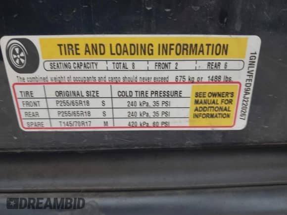 2010 Chevrolet Traverse 1LT z VIN 1GNLVFED9AJ220267, wystawiony jako IAAI lot #43285899 z przebiegiem 234 770 mil mil oraz . Historia ofert i sprzedaży dostępna na DreamBid. Obrazek 9.