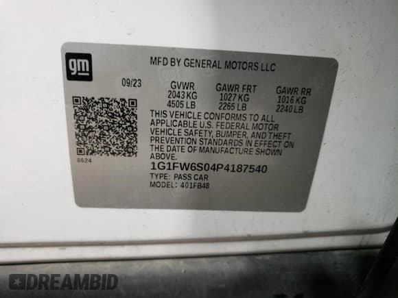 ✅ 2023 Chevrolet Bolt EV 1LT • VIN: 1G1FW6S04P4187540 • Lot: 43589145. Wystawiony na Copart z przebiegiem 34 359 mil. Bezpłatny archiwum sprzedaży aukcyjnych z USA i szczegółowy raport historii pojazdu na DreamBid. Zdjęcie 14.