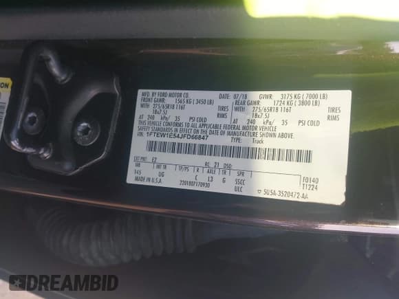 ✅ 2018 Ford F-150 XL • VIN: 1FTEW1E54JFD66847 • Lot: 43270932. Wystawiony na IAAI z przebiegiem 114 972 mil. Bezpłatny archiwum sprzedaży aukcyjnych z USA i szczegółowy raport historii pojazdu na DreamBid. Zdjęcie 9.