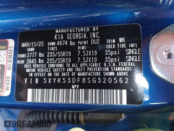 ✅ 2025 Kia Sportage SX-Prestige • VIN: 5XYK53DF8SG320562 • Lot: 43655643. Listed on IAAI with 11,780 mi. Free auction sales archive from the USA and detailed vehicle history report at DreamBid. Image 9.