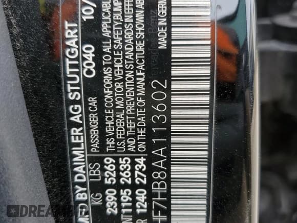 ✅ 2010 Mercedes-Benz E 63 AMG • VIN: WDDHF7HB8AA113602 • Lot: 43761285. Listed on Copart with 115,128 mi. Free auction sales archive from the USA and detailed vehicle history report at DreamBid. Image 13.