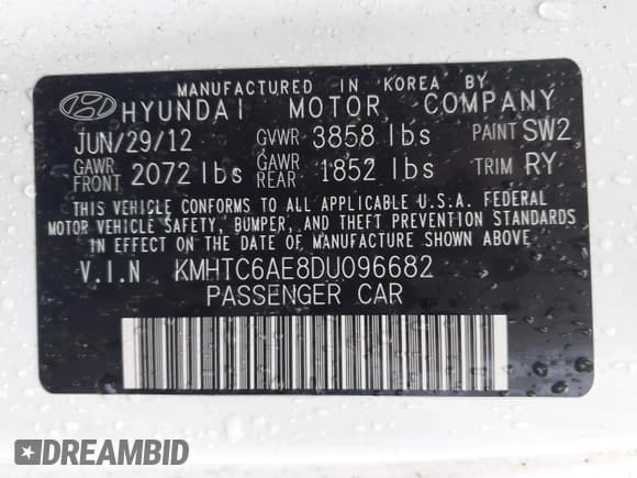 ✅ 2013 Hyundai Veloster Turbo • VIN: KMHTC6AE8DU096682 • Lot: 42974837. Wystawiony na IAAI z przebiegiem 77 365 mil. Bezpłatny archiwum sprzedaży aukcyjnych z USA i szczegółowy raport historii pojazdu na DreamBid. Zdjęcie 9.