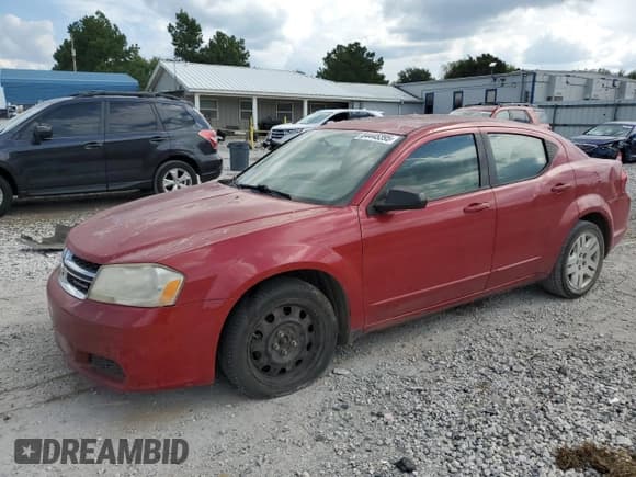 ✅ 2012 Dodge Avenger SE • VIN: 1C3CDZAB8CN167563 • Lot: 84445395. Listed on Copart with 238,010 mi. Free auction sales archive from the USA and detailed vehicle history report at DreamBid. Image 1.