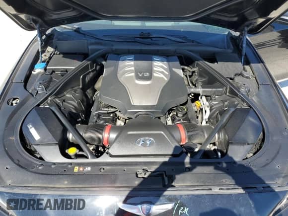 2015 Hyundai Genesis 5.0L with VIN KMHGN4JFXFU018545, listed as a Copart auction lot 47009824 with 107,518 mi miles and Salvage title. Bid and sale history available at DreamBid. Image 11.