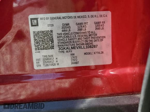 ✅ 2020 GMC Terrain SLE • VIN: 3GKALMEVXLL108287 • Lot: 80355665. Wystawiony na Copart z przebiegiem 65 971 mil. Bezpłatny archiwum sprzedaży aukcyjnych z USA i szczegółowy raport historii pojazdu na DreamBid. Zdjęcie 13.