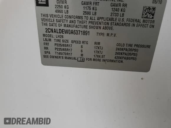✅ 2010 Chevrolet Equinox 1LT • VIN: 2CNALDEW0A6371891 • Lot: 68901905. Wystawiony na Copart z przebiegiem 229 017 mil. Bezpłatny archiwum sprzedaży aukcyjnych z USA i szczegółowy raport historii pojazdu na DreamBid. Zdjęcie 12.