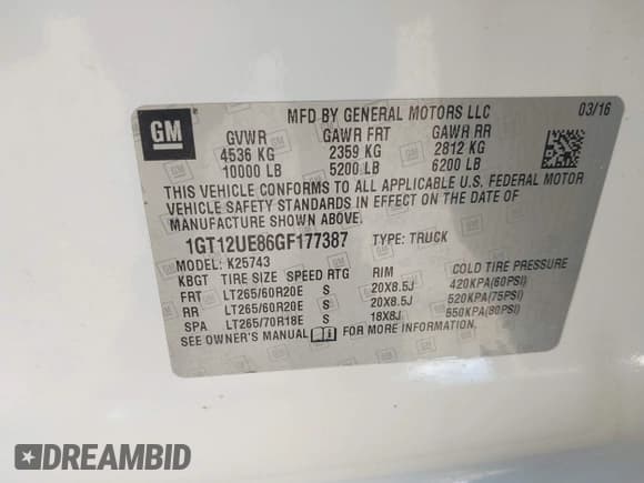 ✅ 2016 GMC Sierra 2500HD Denali • VIN: 1GT12UE86GF177387 • Лот: 42954318. Опубликован ранее на IAAI с пробегом 98 764 миль. Бесплатный доступ к архиву аукционных продаж из США и подробный отчёт об истории автомобиля на DreamBid. Изображение 9.