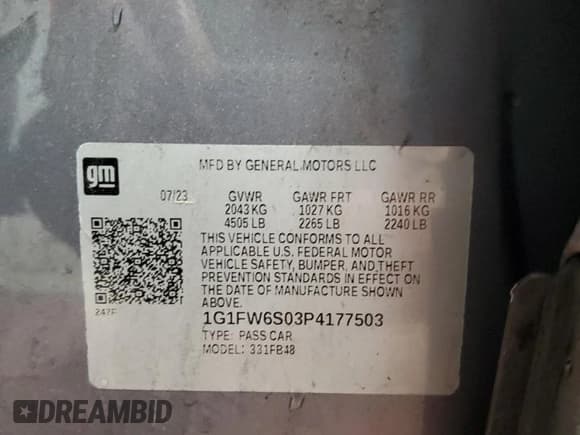 ✅ 2023 Chevrolet Bolt EV 1LT • VIN: 1G1FW6S03P4177503 • Lot: 82695584. Wystawiony na Copart z przebiegiem 12 936 mil. Bezpłatny archiwum sprzedaży aukcyjnych z USA i szczegółowy raport historii pojazdu na DreamBid. Zdjęcie 12.