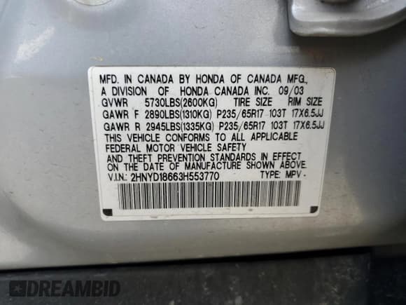 ✅ 2003 Acura MDX Touring • VIN: 2HNYD18663H553770 • Lot: 85913255. Wystawiony na Copart z przebiegiem 182 756 mil. Bezpłatny archiwum sprzedaży aukcyjnych z USA i szczegółowy raport historii pojazdu na DreamBid. Zdjęcie 13.