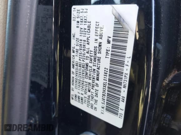 ✅ 2014 Acura RDX • VIN: 5J8TB3H3XEL015622 • Лот: 43586586. Опубликован ранее на IAAI с пробегом 206 500 миль. Бесплатный доступ к архиву аукционных продаж из США и подробный отчёт об истории автомобиля на DreamBid. Изображение 9.