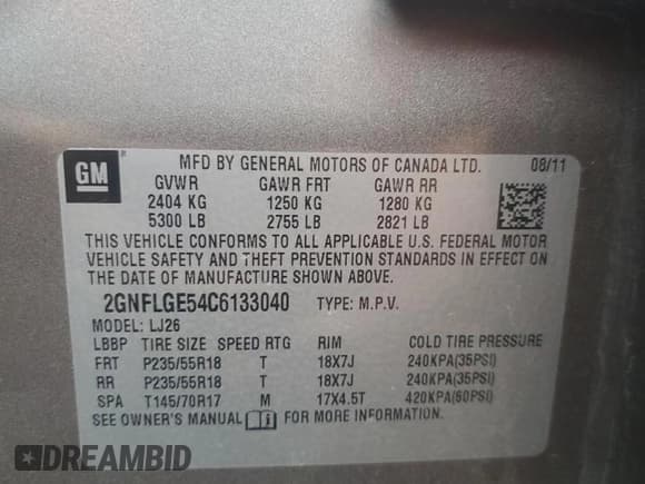 ✅ 2012 Chevrolet Equinox LTZ • VIN: 2GNFLGE54C6133040 • Лот: 73940474. Опубликован ранее на Copart с пробегом 81 344 миль. Бесплатный доступ к архиву аукционных продаж из США и подробный отчёт об истории автомобиля на DreamBid. Изображение 13.