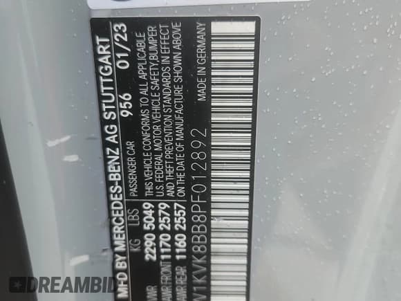 ✅ 2023 Mercedes-Benz SL 63 AMG • VIN: W1KVK8BB8PF012892 • Лот: 82132035. Опубликован ранее на Copart с пробегом 7 962 миль. Бесплатный доступ к архиву аукционных продаж из США и подробный отчёт об истории автомобиля на DreamBid. Изображение 12.