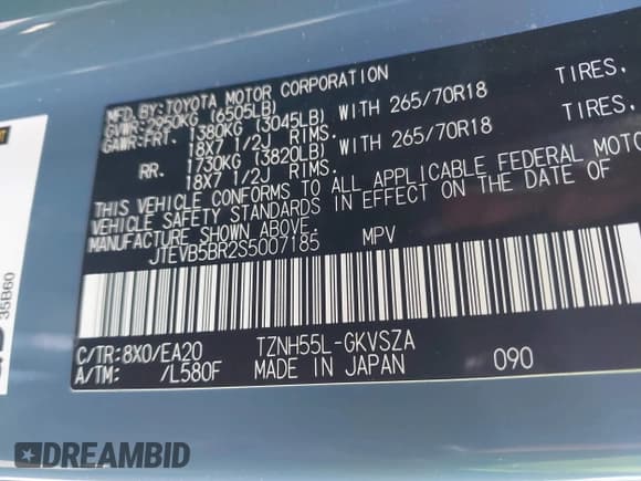 ✅ 2025 Toyota 4Runner Hybrid TRD Off Road • VIN: JTEVB5BR2S5007185 • Lot: 43548632. Listed on IAAI with 1,594 mi. Free auction sales archive from the USA and detailed vehicle history report at DreamBid. Image 9.